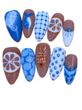 Ocean Fish Acylic Almond Press On Nail - MaYonail Store