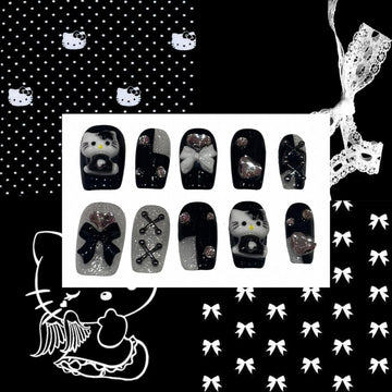 Hello Kitty Sanrio Lace Acrylic Square Press On Nail
