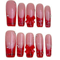 Red Plaid Square Press On Nail - MaYonail Store