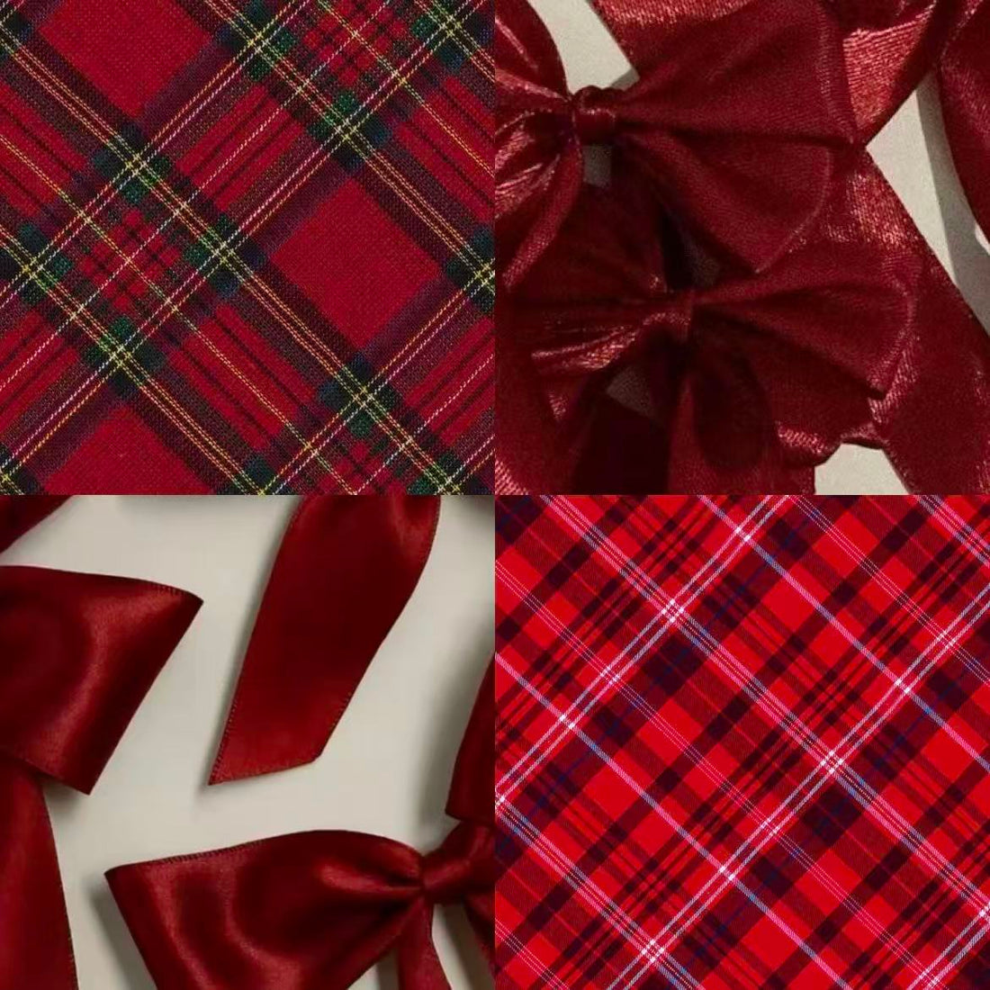 Red Plaid Square Press On Nail - MaYonail Store