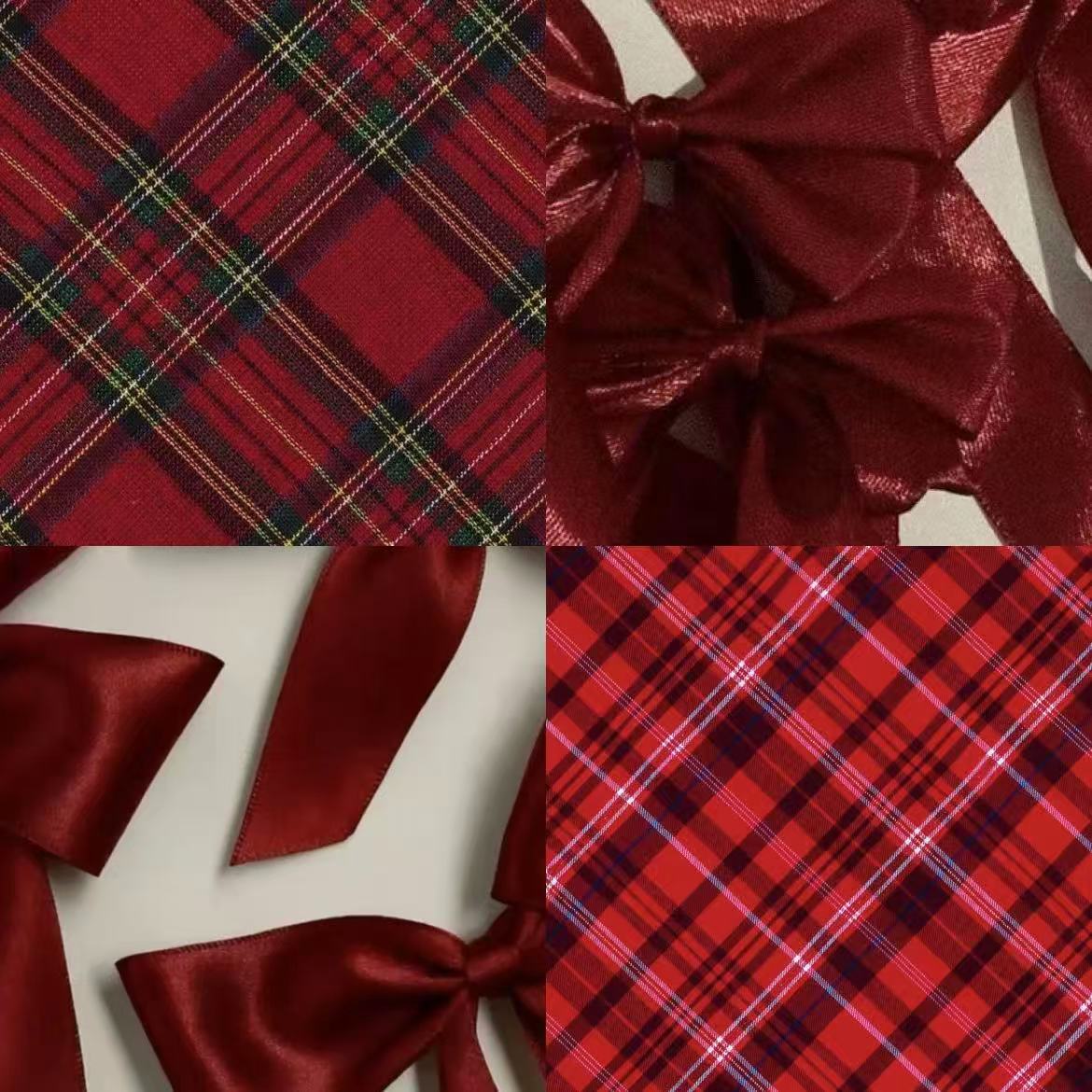 Red Plaid Square Press On Nail - MaYonail Store