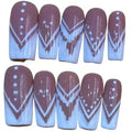 Patterned Frenchies Acrylic Square Press On Nail - MaYonail Store