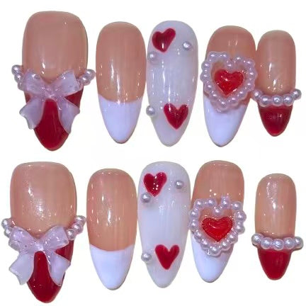 Pearl Promise Acylic Almond Press On Nail