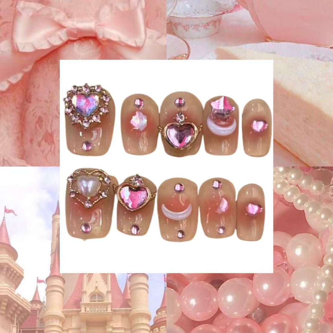 Peach Princess Acrylic Oval Press On Nail - MaYonail Store
