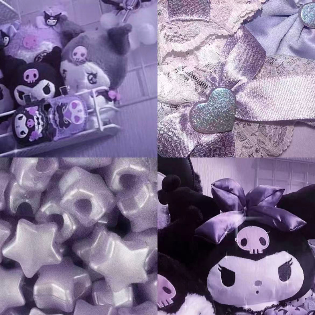 Purple Kuromi Acrylic Coffin Press On Nail - MaYonail Store