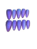 Purple Glam Acrylic Almond press On Nail - MaYonail Store