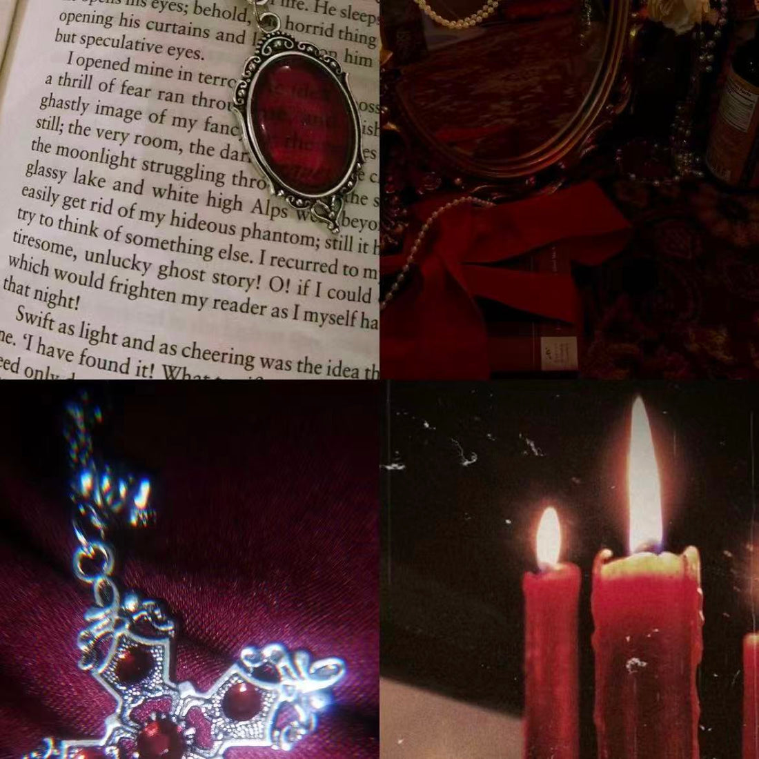 Red Relic Acrylic Square Press On Nail