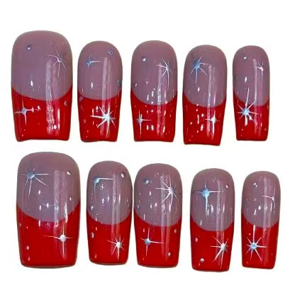Firework Night Acrylic Square Press On Nail - MaYonail Store