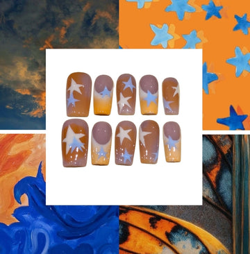 Autumn Sunrise Acrylic Square Press On Nail L245