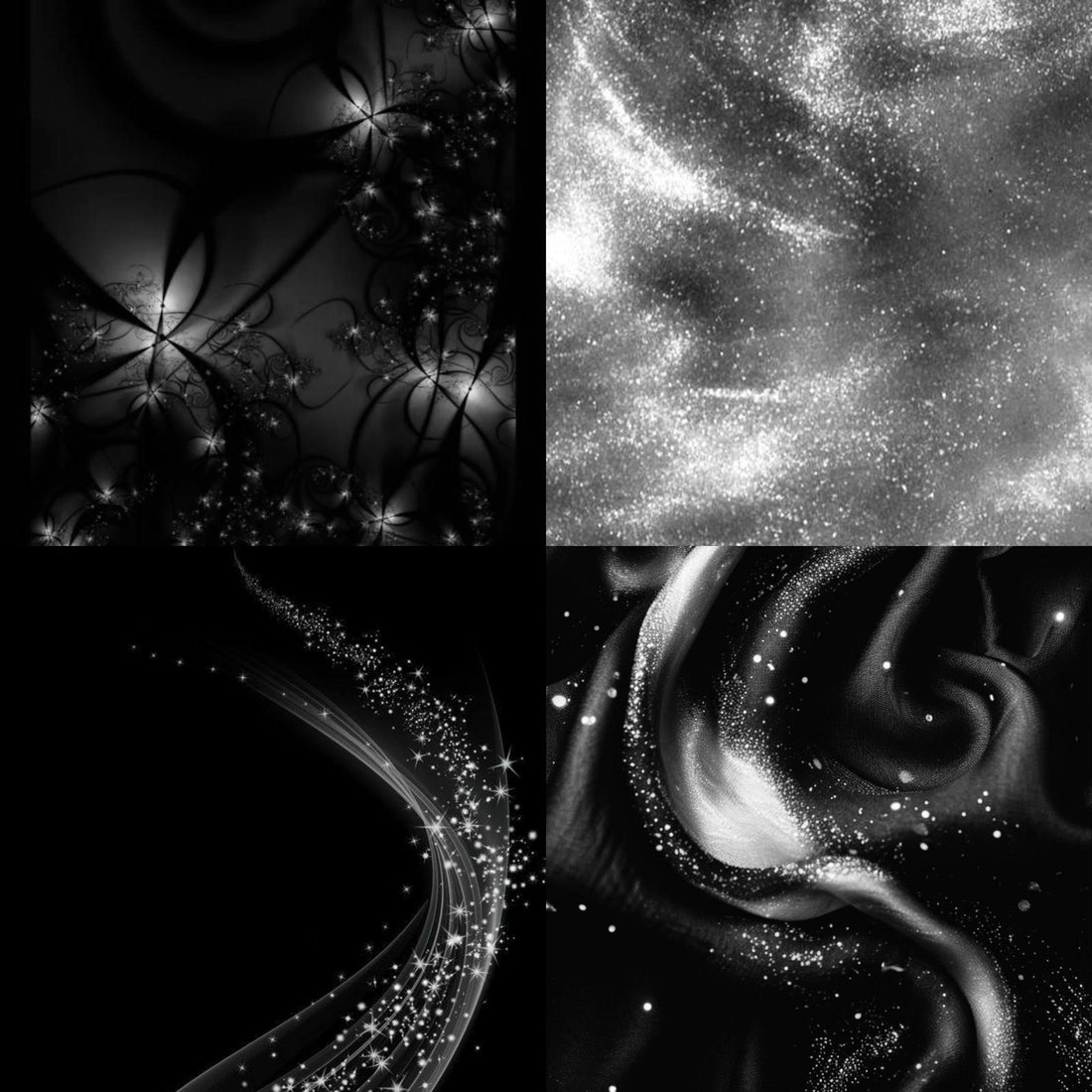 Black Silver Frenchtip Acrylic Sqaure Press On Nail - MaYonail Store