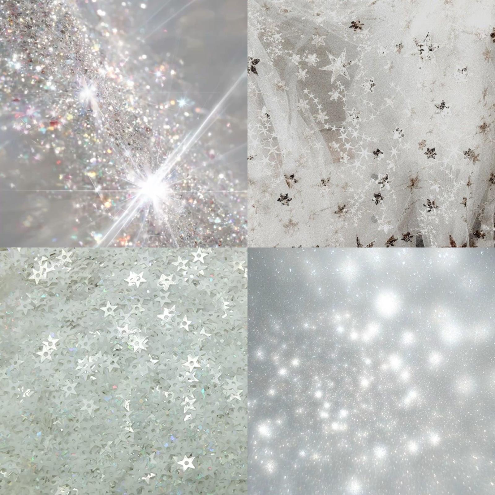 White Stardust Acrylic Square press On Nail - MaYonail Store