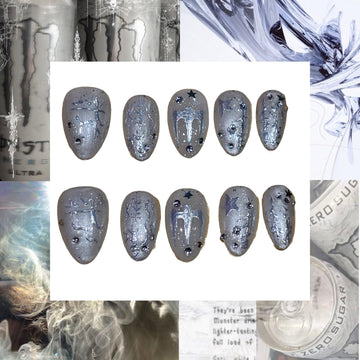 White Monster Acrylic Almond press On Nail - MaYonail Store