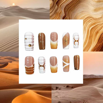Sand Dune Acrylic Square Press On Nail