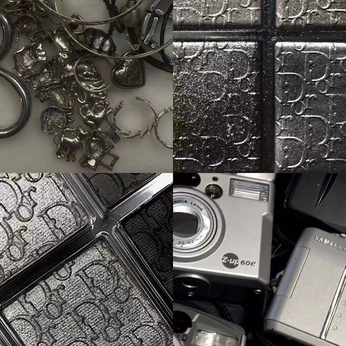 Silver Cyber Abstract Acrylic Stiletto Press On Nail - MaYonail Store