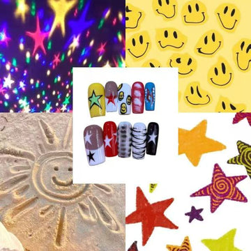 Smiley Star Acrylic Square Press On Nail - MaYonail Store