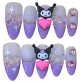 Soft Girl Kuromi Acrylic Coffin Press On Nail - MaYonail Store