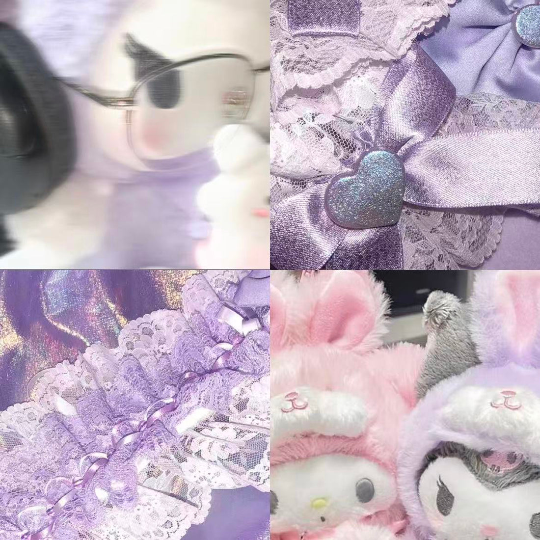 Soft Girl Kuromi Acrylic Coffin Press On Nail - MaYonail Store