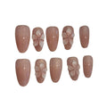 Sparkling Blush Acrylic Oval Press On Nail - MaYonail Store