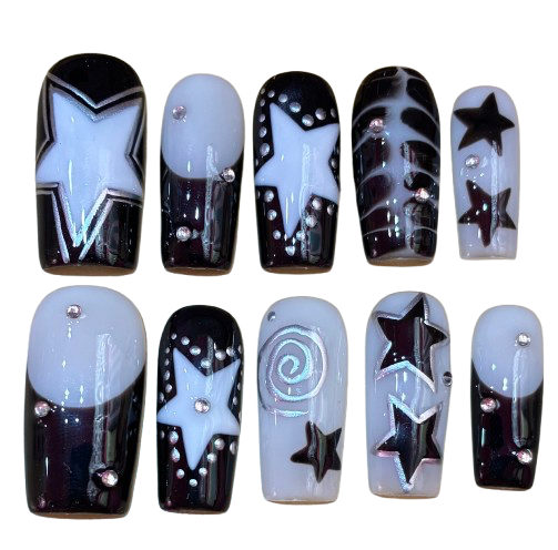 Star Shimmer Acrylic Square Press On Nail - MaYonail Store