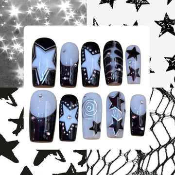 Star Shimmer Acrylic Square Press On Nail - MaYonail Store