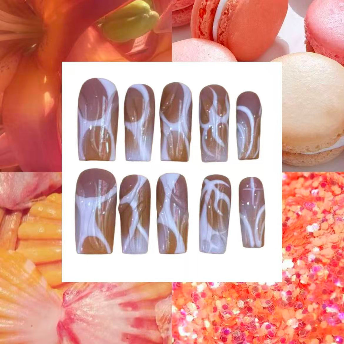 Summer Sunset Square Press On Nail - MaYonail Store