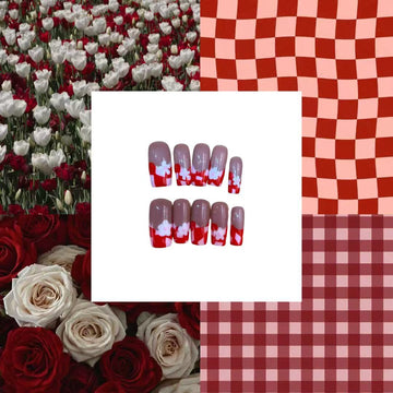 Sweetheart Bloom Acrylic Square  Press On Nail