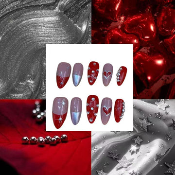 Sweetheart star Acrylic Almond Press On Nail