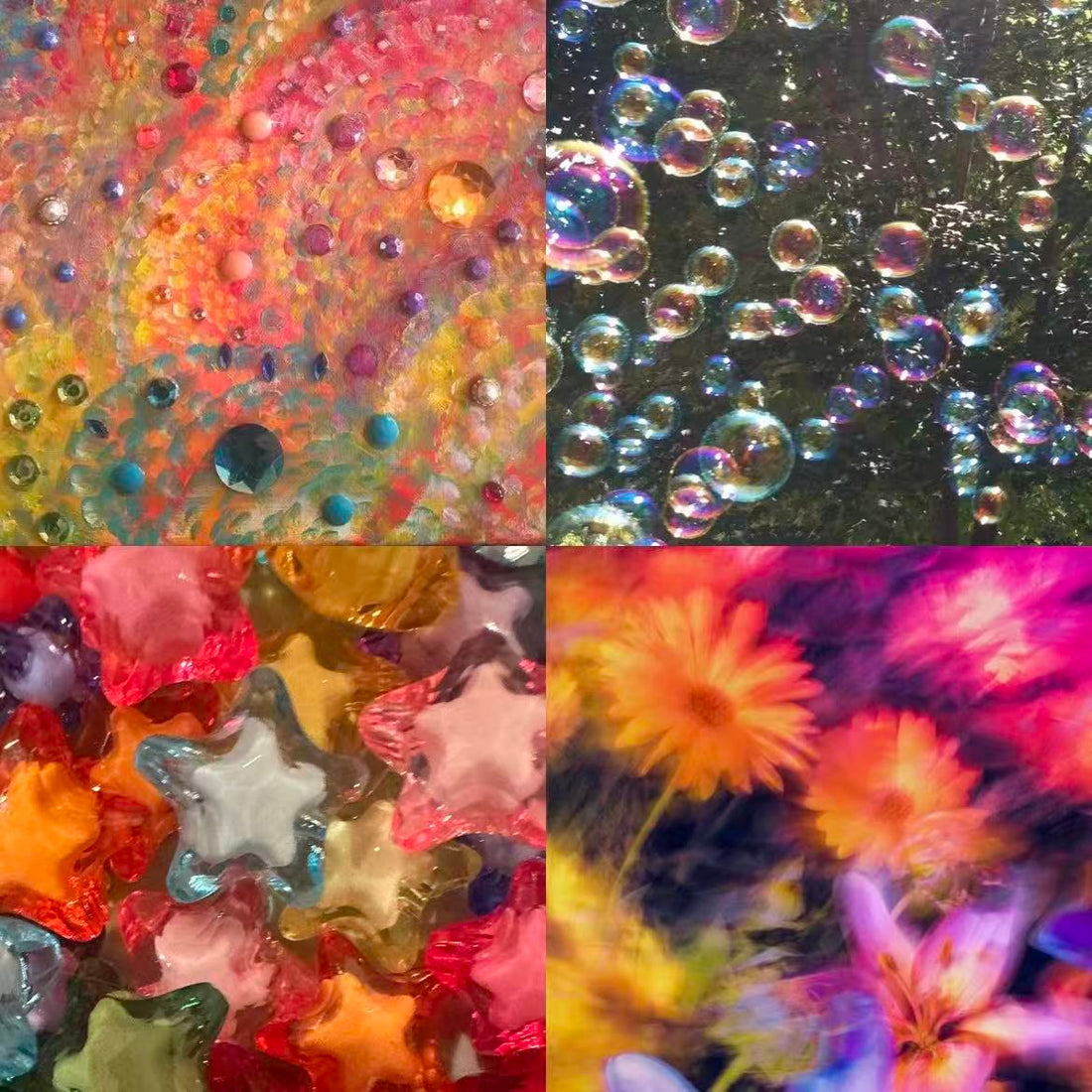 Trippy Hippie Acrylic Square Press On Nail