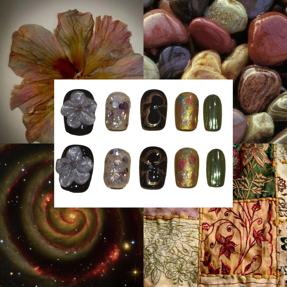 Floral Abstract Acrylic Square Press On Nail - MaYonail Store