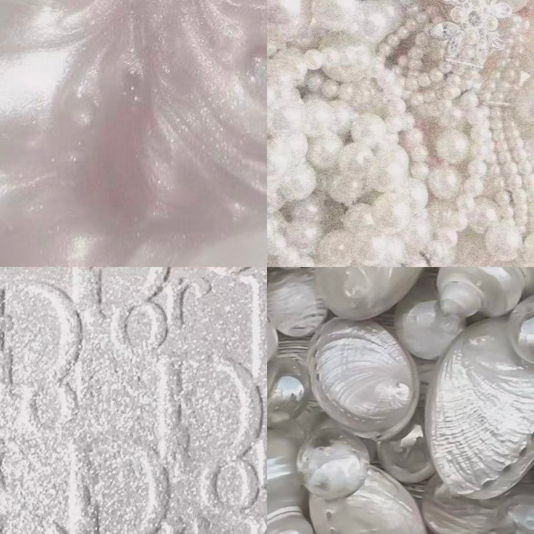 White Shimmer Acrylic Almond Press On Nail