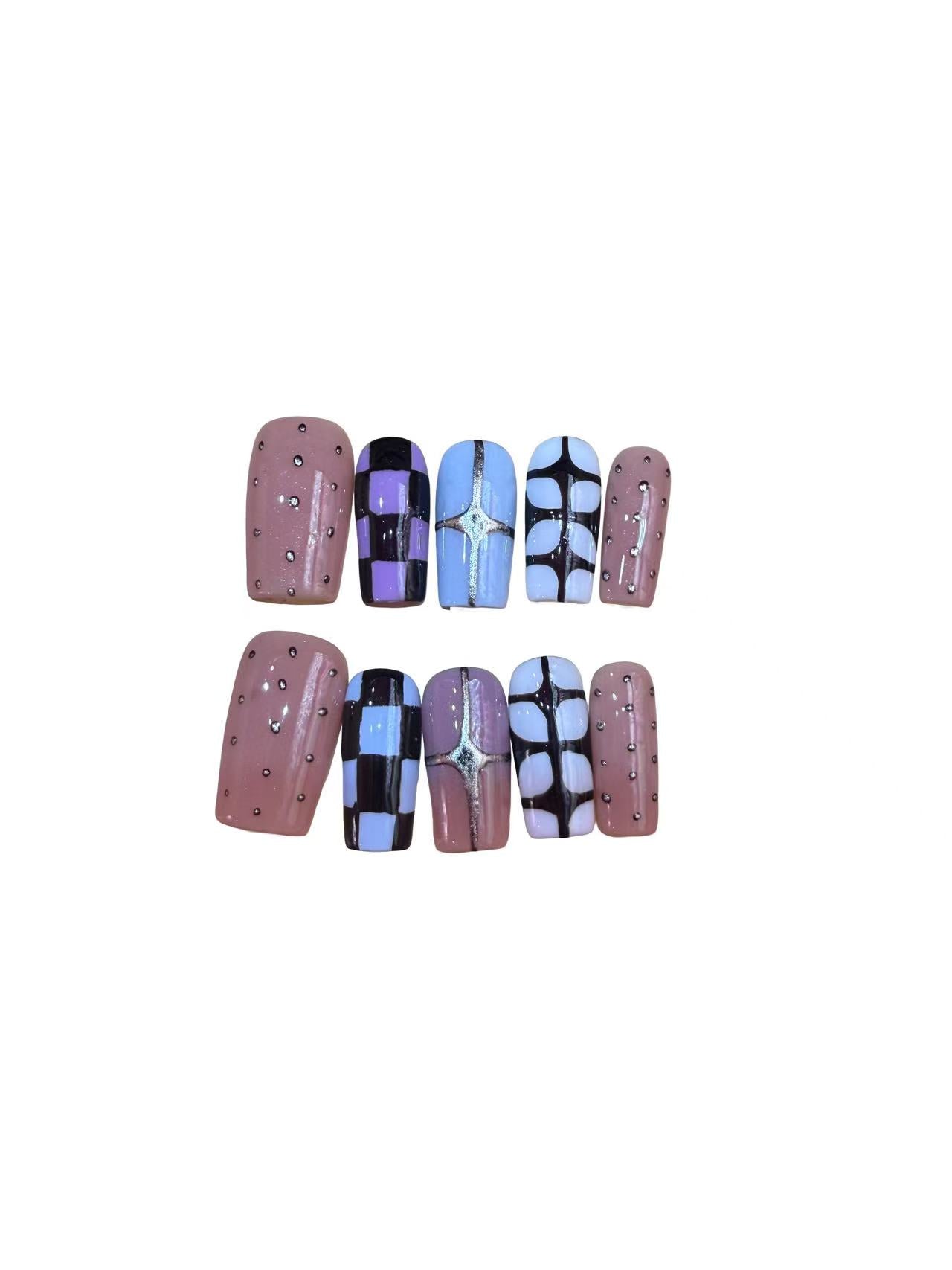 Wonderland Jester Acrylic Square Press On Nail Y418 - MaYonail Store