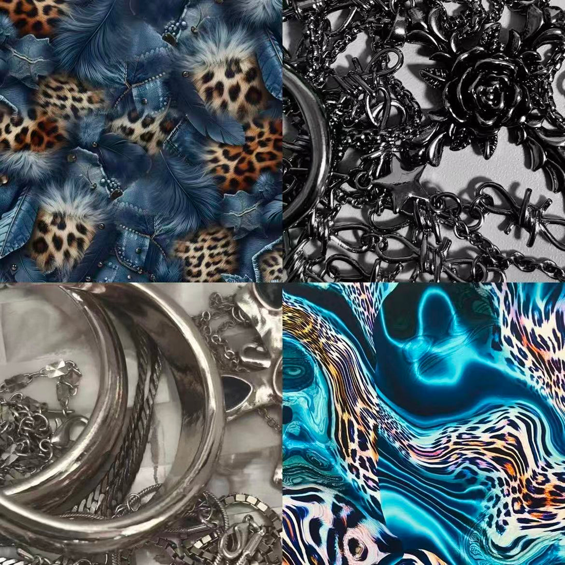 XL Starfall Acrylic Square Press On Nail